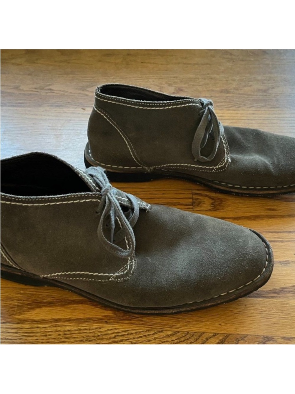 John Varvatos Soft Grey Suede Chukka Boots